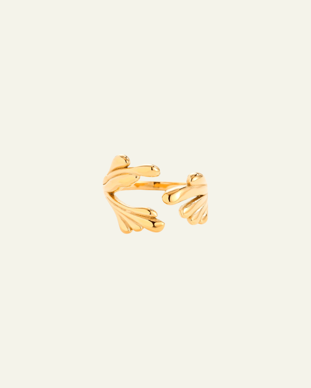 Anillo ajustable – Acero inoxidable, dorado, talla única