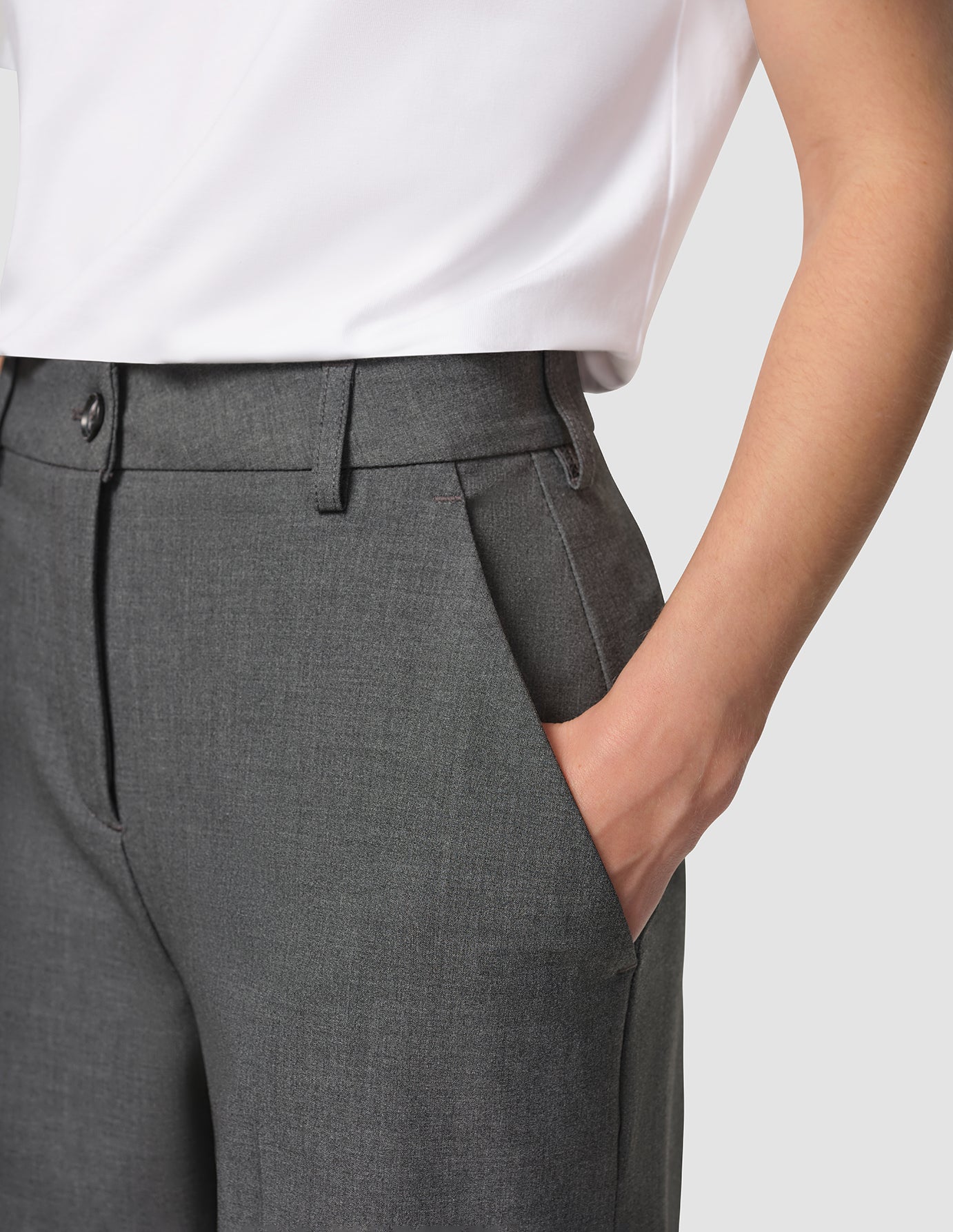 Pantalones Essential | corte ancho, gris oscuro