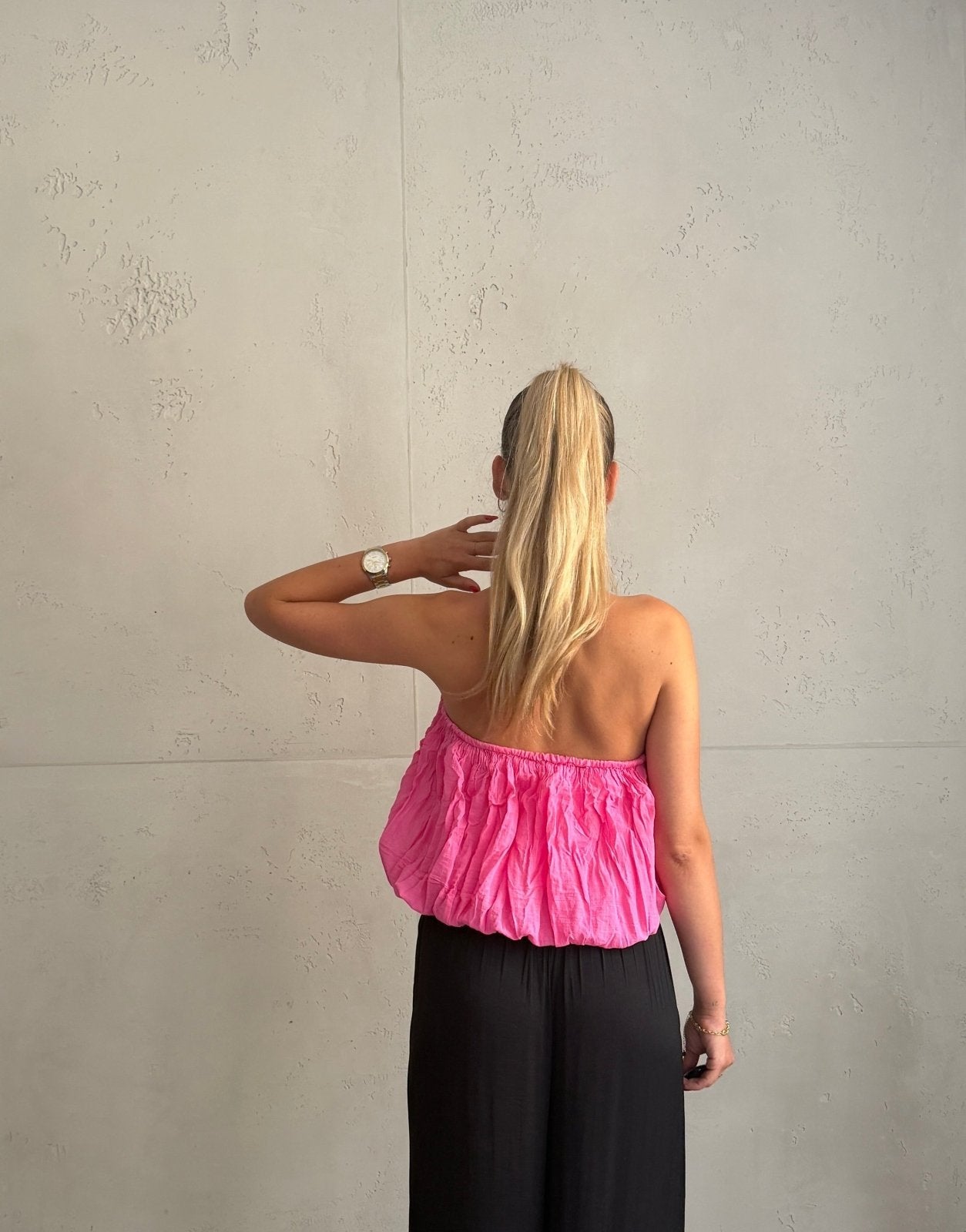 Top bandeau sin tirantes con elástico ancho
