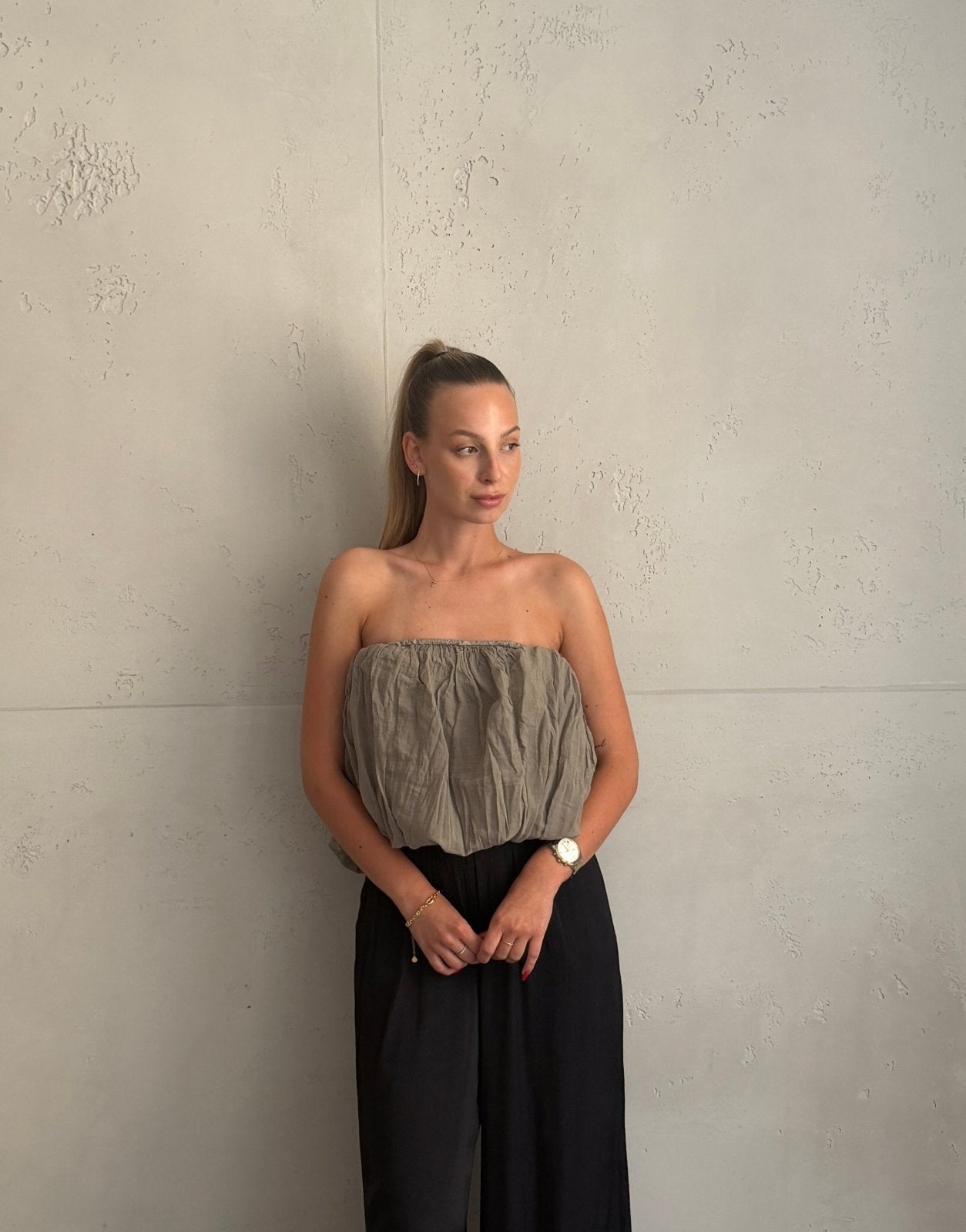 Top bandeau sin tirantes con elástico ancho