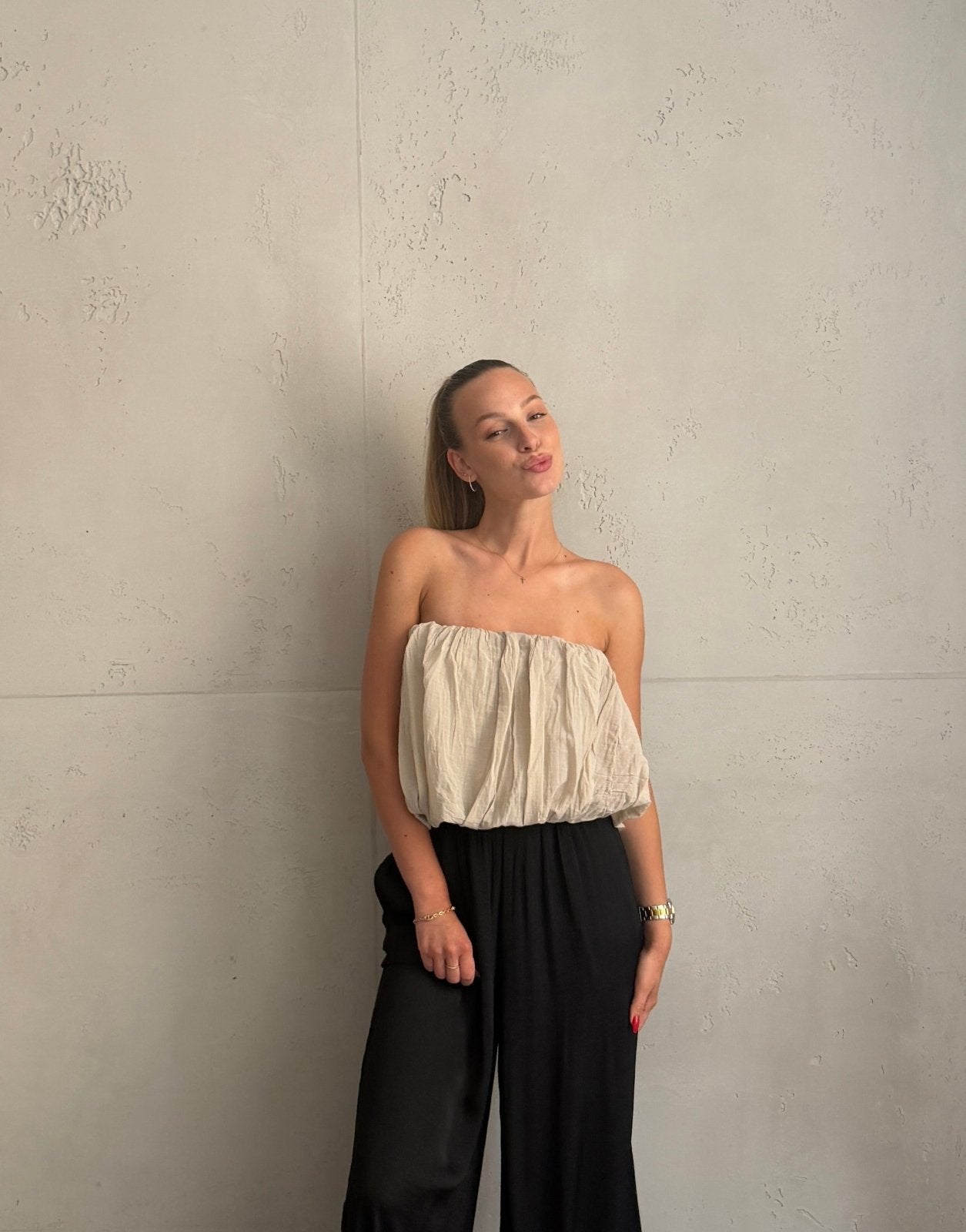 Top bandeau sin tirantes con elástico ancho