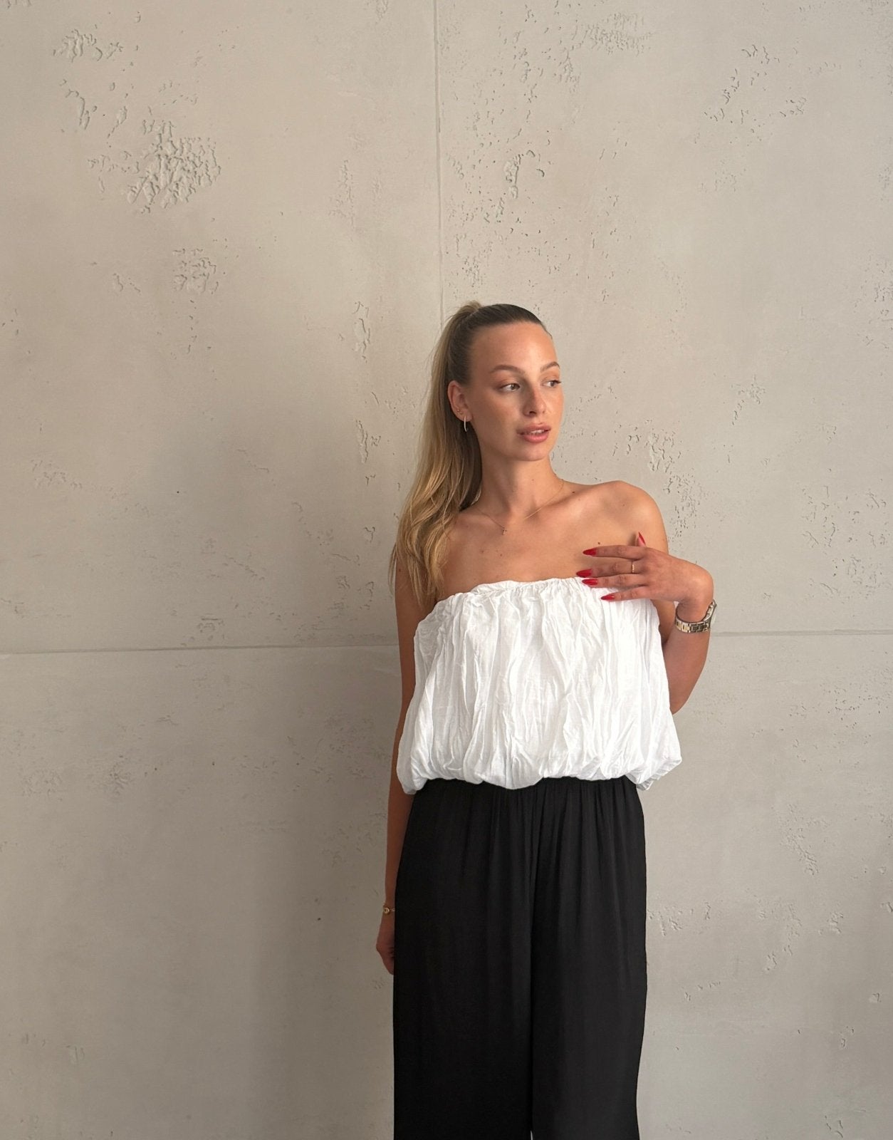 Top bandeau sin tirantes con elástico ancho