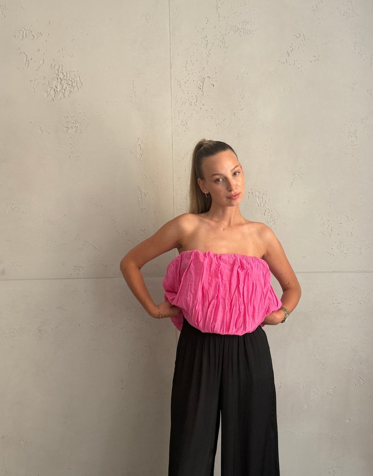 Top bandeau sin tirantes con elástico ancho