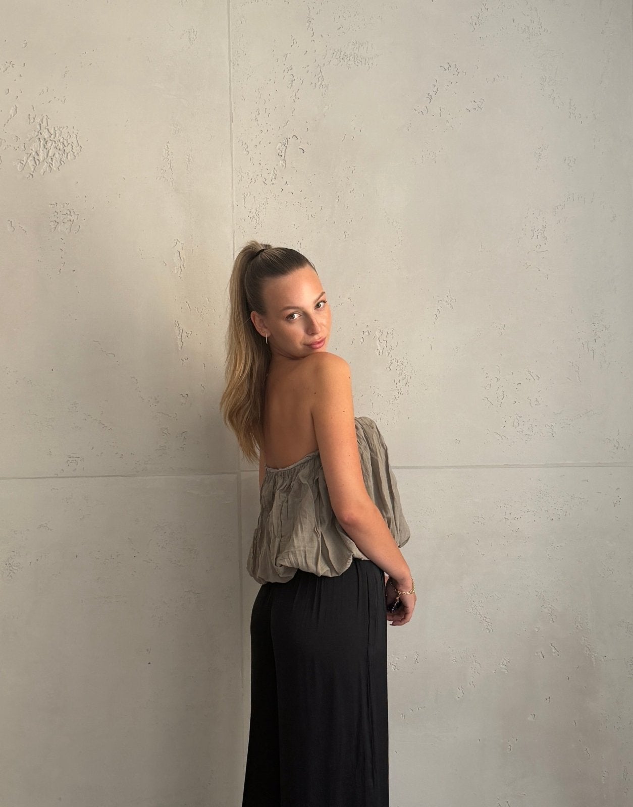 Top bandeau sin tirantes con elástico ancho