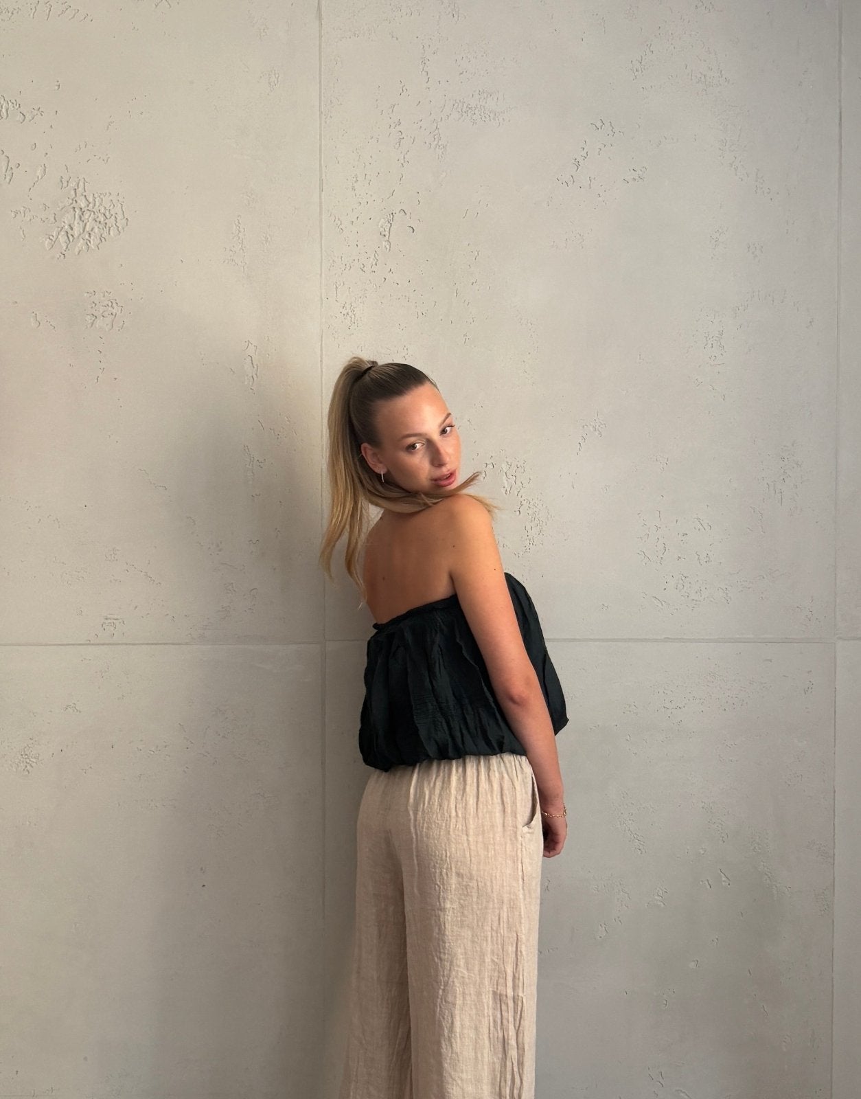 Top bandeau sin tirantes con elástico ancho