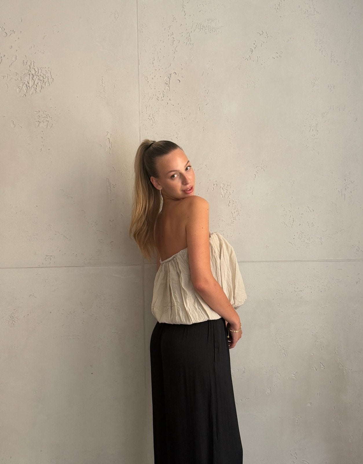 Top bandeau sin tirantes con elástico ancho